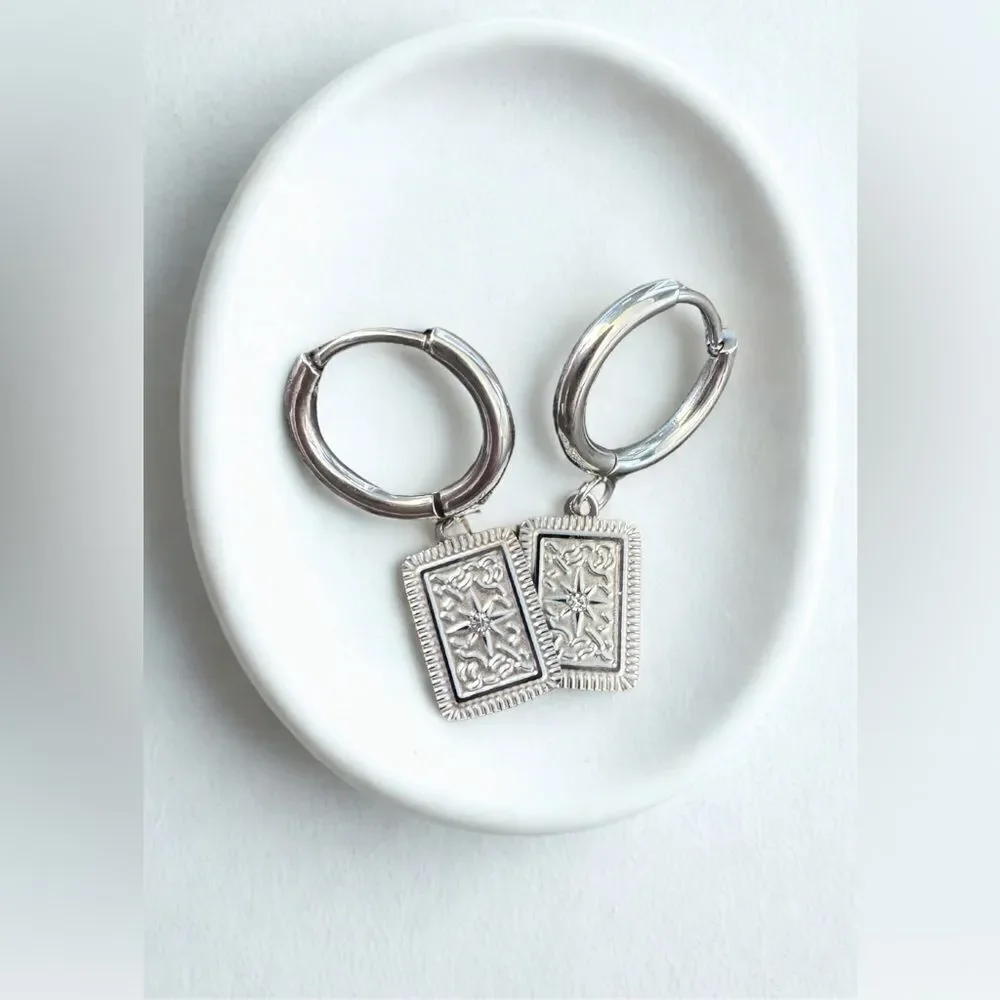 Silver Hoop Earrings  M1281